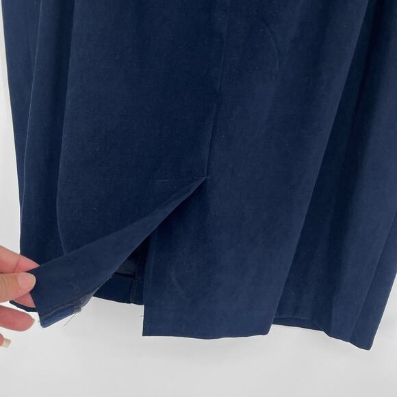 Vtg 90s Sag Harbor Horsebit Sheath Dres 8 Equestrian Old Money Preppy Chic Navy - Picture 8 of 12